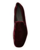 Bray Velvet Smoking Loafer, Oxblood