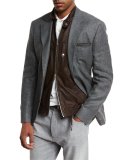 Three-Button Linen-Blend Check Sport Coat