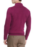 Merino Quarter-Zip Sweater, Raspberry