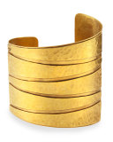 22k Gold-Plated Hammered Banded Cuff Bracelet