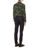 Camo-Print Long-Sleeve Military Shirt, Green Multi