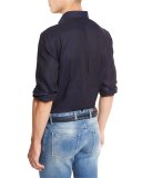 Linen Sport Shirt, Navy