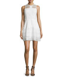 Nerissa Sleeveless Lace Dress, Ivory