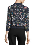 Butterfly Garden Bomber Jacket, Multi Colors