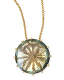 12mm Round Green Envy Topaz Pendant Necklace