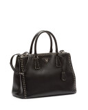 City Calf Double-Zip Executive Tote Bag, Black/White (Nero/Bianco)