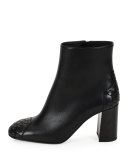 Intrecciato-Trim 80mm Ankle Boot, Nero