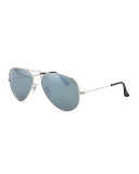 Original Aviator Sunglasses, Silver Mirror
