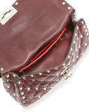 Rockstud Matelassé Small Shoulder Bag, Bordeaux
