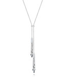 18K White Gold Tassel Moderne Double-Fringe Necklace