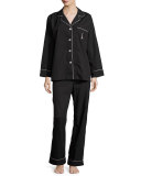 Eiffel Embroidery Pajama Set, Black