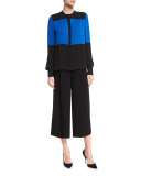 Dillon Colorblock Silk Blouse
