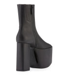 Wayio Leather Super Platform Bootie, Noir