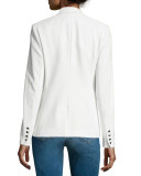 Zip-Pocket Scuba Jacket, White