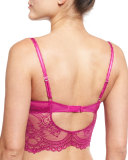 Chrystalle Lace Long-Line Bra, Morello Cherry