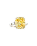 Canary Cubic Zirconia Cushion Ring, 8.75 TCW