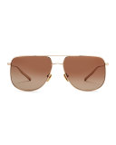 Odin Polarized Squared Aviator Sunglasses, Gold