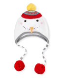 Kids' Knit Snowman Hat, White