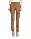 Samantha Skinny Check Pants, Coffee Multi