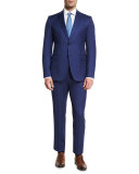 Micro Wool Two-Piece Suit, Bright Blue