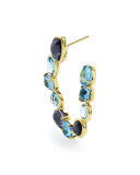 18K Rock Candy Mixed-Setting Hoop Earrings in Midnight Rain