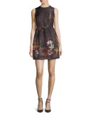 Bambolina Sleeveless Underwater-Print A-Line Dress