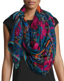 Canterbury Floral Silk Chiffon Scarf, Multicolor