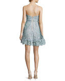 Paisley Vine Sleeveless Mini Dress, Light Blue