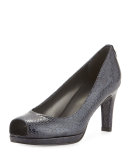 Logoplainfield Snake-Print Pump, Sea Crystal