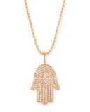 Large Pavé Diamond Hamsa Necklace