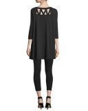 Stretch Jersey Ankle Leggings, Black 
