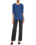 Flat Wool-Knit Pants