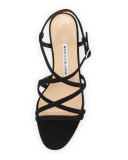 Atrita Strappy Suede Sandal, Black
