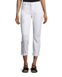 Josefina Destroyed Cropped Jeans, Clean White 3