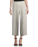 Morton Striped Cropped Wide-Leg Pants, Multi