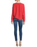 Le Skinny De Jeanne Distressed Ankle Jeans, Jewell