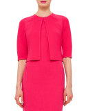 Half-Sleeve Open-Front Bolero, Rose