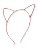 Glittered Cat-Ear Headband, Light Pink