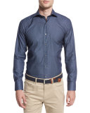 Portsmouth Printed Sport Shirt, Barchetta Blue
