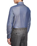 Washed Long-Sleeve Shirt, Blue