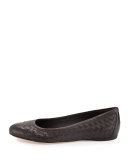 Napa Intrecciato Ballerina Flat, Espresso