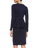 Peplum Sweater & Skirt Set, Duchess Blue