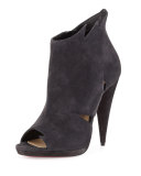 Belfeconica Suede 120mm Bootie, Fusain