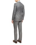 Plaid WOOL Two-Piece Suit, Light Gray