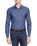 Italian-Woven Sport Shirt, Blue