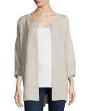 Hopsack Linen Boxy Jacket