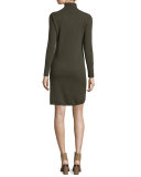 Cashmere Long-Sleeve Turtleneck Dress 