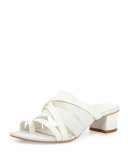 Melisa Patent Strappy Slide Sandal, White
