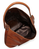 Longchamp 3D Leather Hobo Bag, Cognac