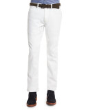 Five-Pocket Slim-Fit Jeans, White